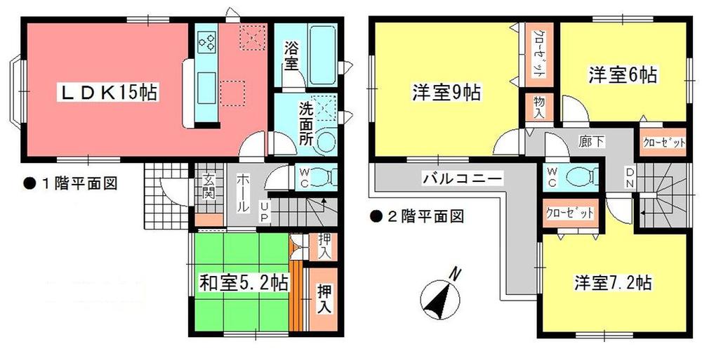 Floor plan. (4 Building), Price 34,900,000 yen, 4LDK, Land area 127.37 sq m , Building area 97.6 sq m
