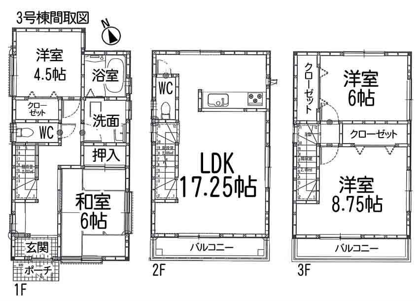 Floor plan. 29,800,000 yen, 4LDK, Land area 104.77 sq m , Building area 105.99 sq m