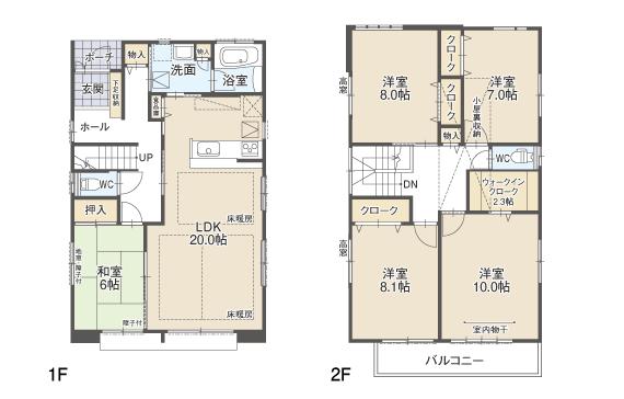 Floor plan. (C Building), Price 41,800,000 yen, 5LDK, Land area 158.69 sq m , Building area 142.1 sq m