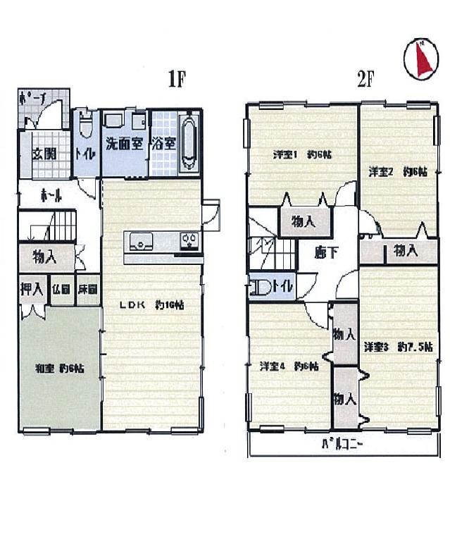 Floor plan. 39,800,000 yen, 5LDK, Land area 166.08 sq m , Building area 115.09 sq m