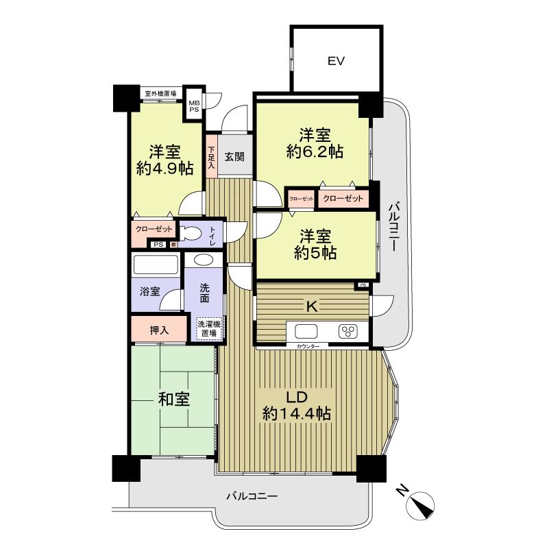 Floor plan. 4LDK, Price 18.9 million yen, Occupied area 85.13 sq m , Is a floor plan of 4LDK of balcony area 20.86 sq m about 85.13 sq m!