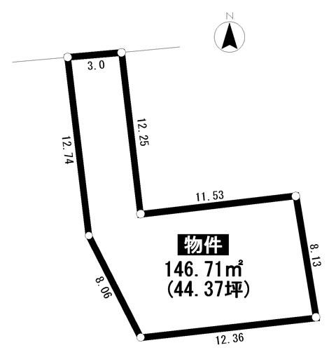 Compartment figure. Land price 15,550,000 yen, Land area 146.71 sq m land view