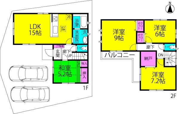 Floor plan. 31,900,000 yen, 4LDK, Land area 141.11 sq m , Building area 98.02 sq m