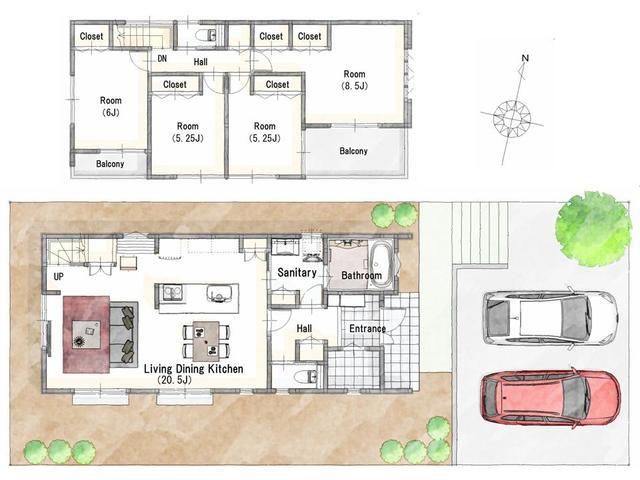 Floor plan. 43,800,000 yen, 4LDK, Land area 175.12 sq m , Building area 110.72 sq m