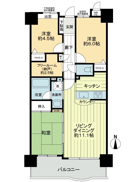 Floor plan. 3LDK + S (storeroom), Price 17,900,000 yen, Occupied area 71.76 sq m , Balcony area 10.23 sq m floor plan