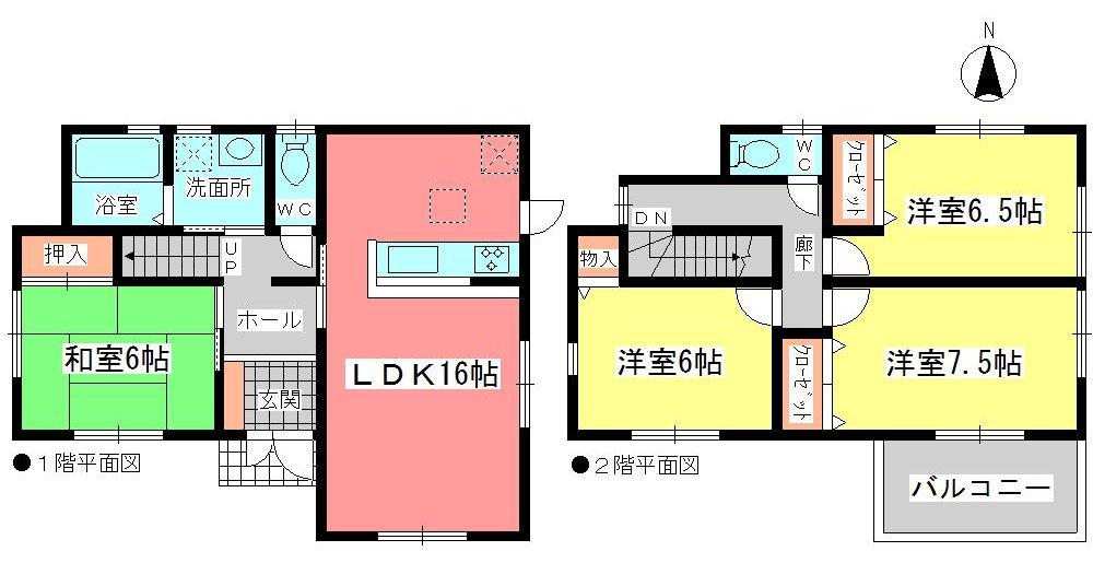 Floor plan. (1 Building), Price 38,900,000 yen, 4LDK, Land area 137.87 sq m , Building area 98.82 sq m