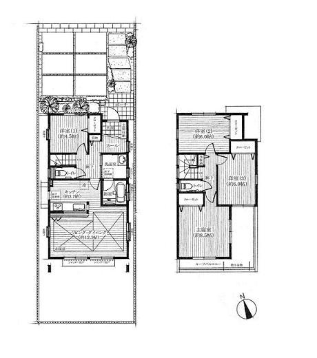 Floor plan. And convenience facilities and fulfilling to support the daily life, Midori-ku filled naturally ・ Shiomigaoka area. 