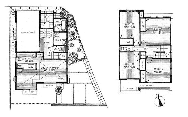 Floor plan. And convenience facilities and fulfilling to support the daily life, Midori-ku filled naturally ・ Shiomigaoka area. 
