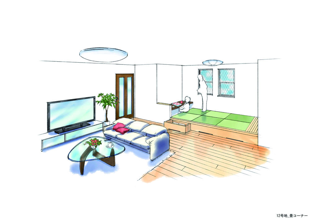 Other introspection. No.12 buildings Tatami corner that can be used as a study space and relaxation of space for children.