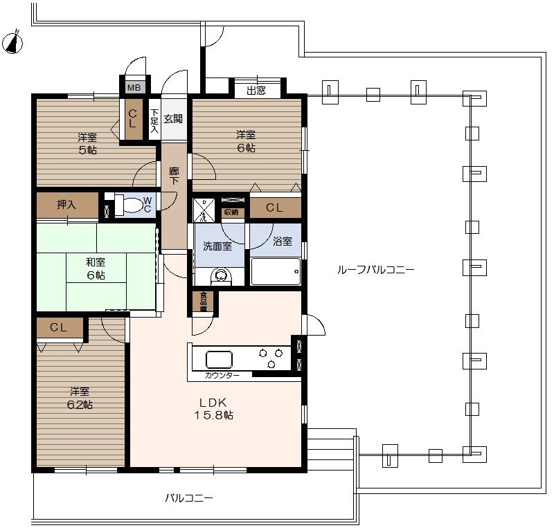 Floor plan. 4LDK, Price 20.8 million yen, Occupied area 82.68 sq m , Balcony area 14 sq m