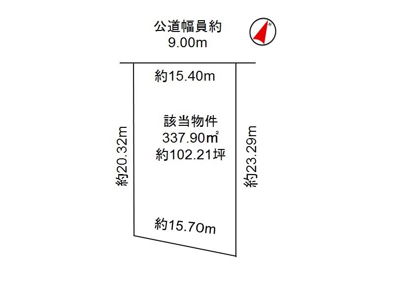 Compartment figure. Land price 54,100,000 yen, Land area 337.9 sq m