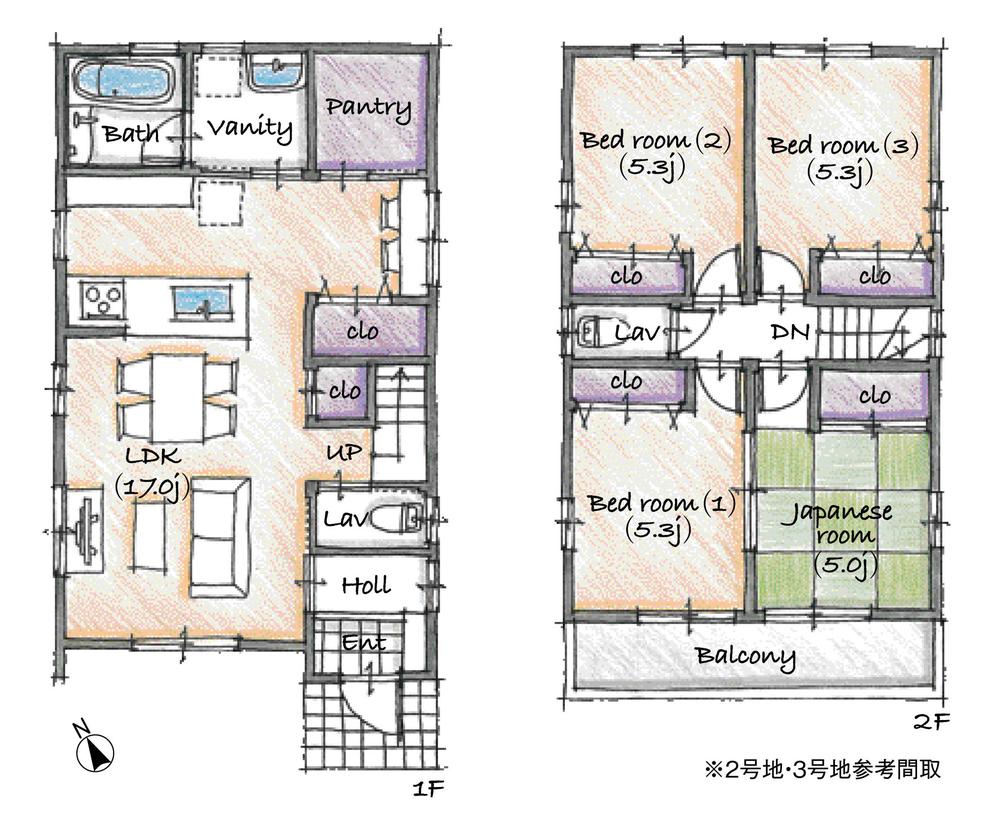 Floor plan. 40,880,000 yen, 4LDK + S (storeroom), Land area 123.85 sq m , Building area 105.59 sq m (3 Building) floor plan