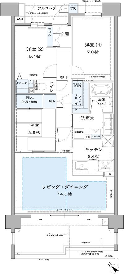 Floor: 3LDK + FC + TR, the area occupied: 78.3 sq m, Price: 30,900,000 yen ~ 32,300,000 yen