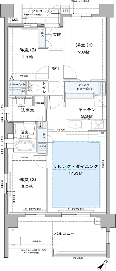 Floor: 3LDK + FC + TR, the occupied area: 78.33 sq m, Price: 29.2 million yen