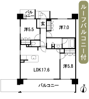 Floor: 3LDK, occupied area: 75.15 sq m