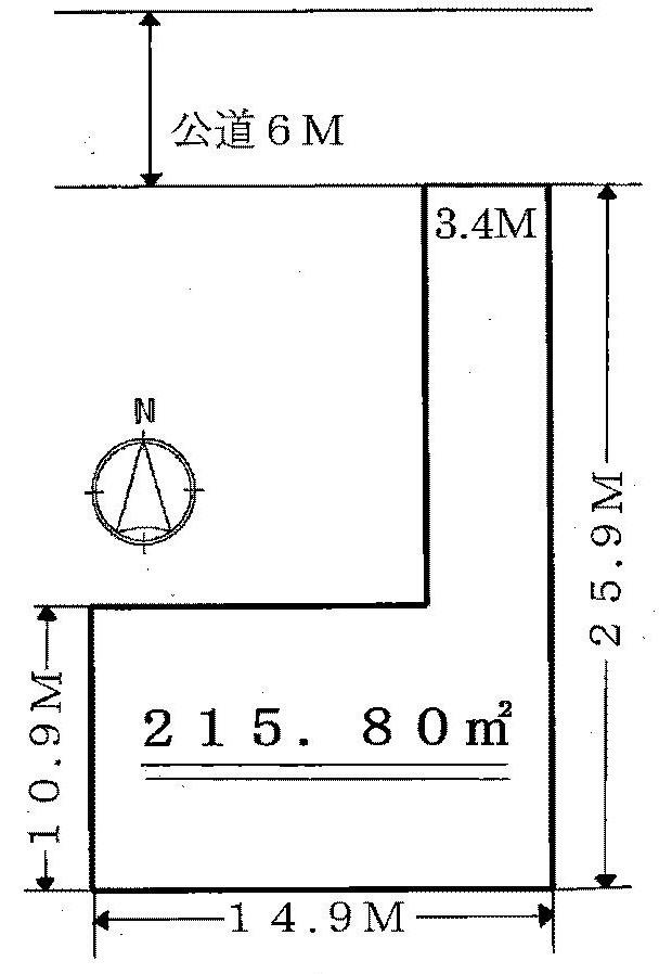 Compartment figure. Land price 22,900,000 yen, Land area 215.8 sq m