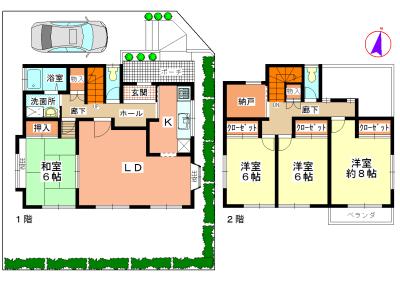 Floor plan. 29,800,000 yen, 4LDK, Land area 151.17 sq m , Building area 112.2 sq m
