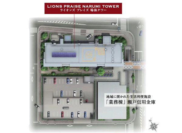 Features of the building.  [Land Plan] Car is convenient self-propelled 100% out of the parking lot are equipped (site layout)