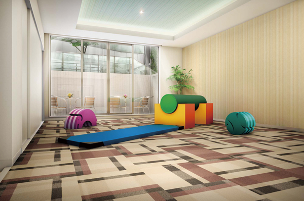 Building structure. Within the apartment, It is possible to play with confidence the children "Kids Room" is also equipped. Also active as the AC of the place of the owner with each other (Rendering)