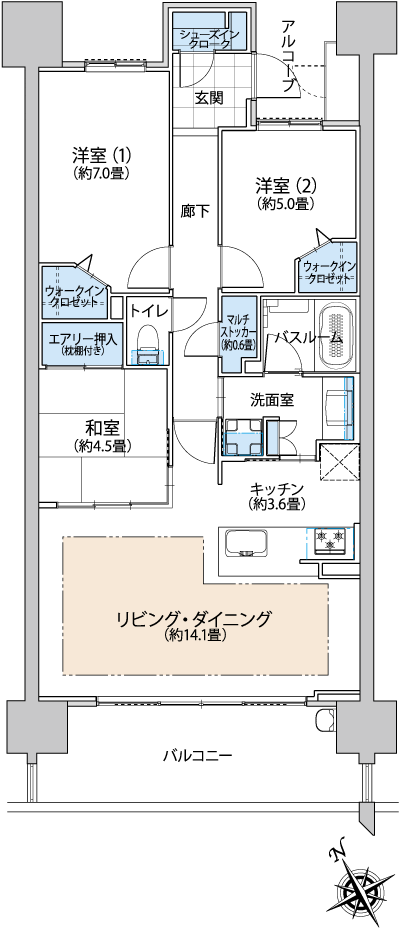 Floor: 3LDK + SIC + 2WIC + multi-stocker, the occupied area: 80.05 sq m, Price: 33,429,000 yen