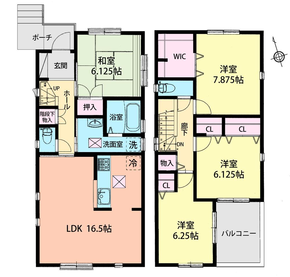 Floor plan. (3 Building), Price 33,800,000 yen, 3LDK+S, Land area 124.99 sq m , Building area 102.67 sq m
