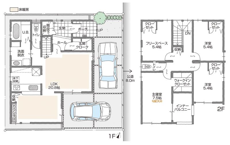 Floor plan. (C Building), Price 38,500,000 yen, 3LDK+3S, Land area 108.67 sq m , Building area 113.67 sq m