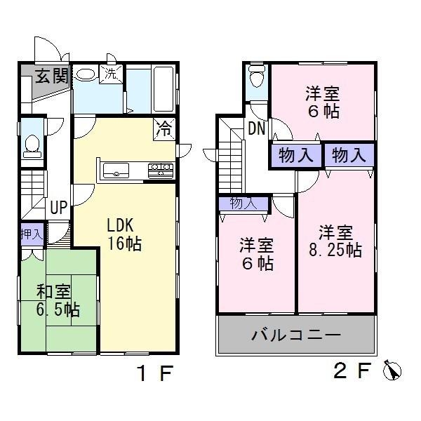Floor plan. 38,800,000 yen, 4LDK, Land area 120.49 sq m , Building area 100.21 sq m