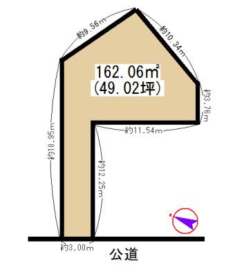 Compartment figure. Land price 18,800,000 yen, Land area 162.06 sq m