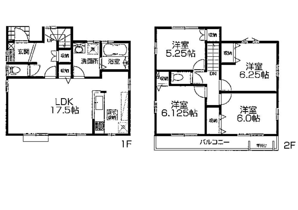 Floor plan. (4 Building), Price 31,300,000 yen, 4LDK, Land area 127.43 sq m , Building area 96.87 sq m