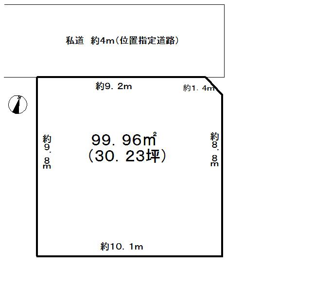 Compartment figure. Land price 8.8 million yen, Land area 99.96 sq m