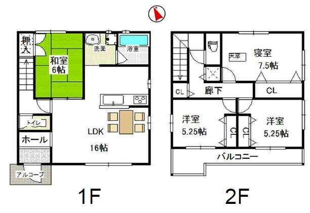 Floor plan. (A Building), Price 32,230,000 yen, 4LDK, Land area 121.56 sq m , Building area 99.38 sq m