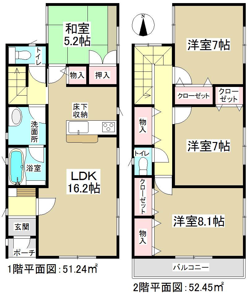 Floor plan. (3 Building), Price 29,900,000 yen, 4LDK, Land area 152.16 sq m , Building area 103.69 sq m