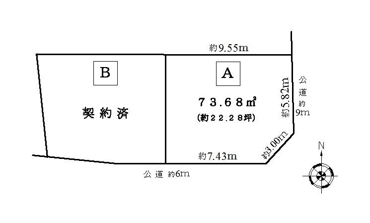 Compartment figure. Land price 12.2 million yen, Land area 73.68 sq m