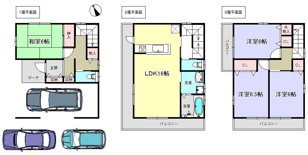 Floor plan. 36,800,000 yen, 4LDK, Land area 93.43 sq m , Building area 122.42 sq m