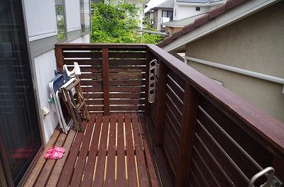 Balcony. Wood deck