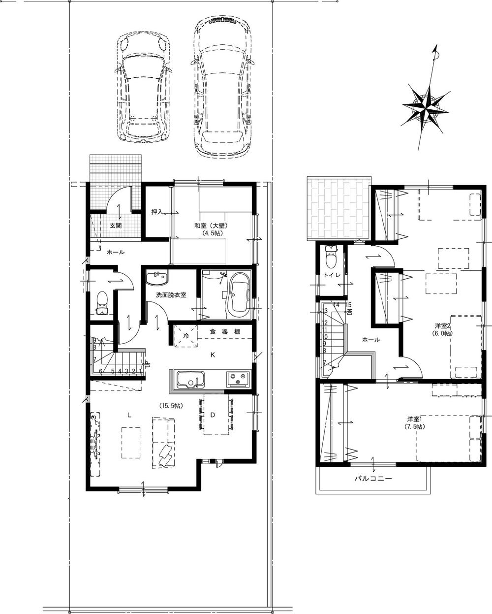 Other building plan example. Building plan example (C partition) Building price 13,980,000 yen (tax included), Building area 102.71 sq m