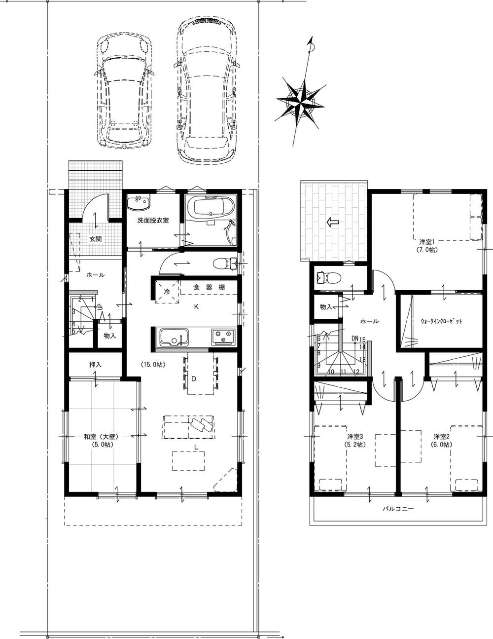 Other building plan example. Building plan example (E compartment) Building price 14.5 million yen (tax included), Building area 105.18 sq m