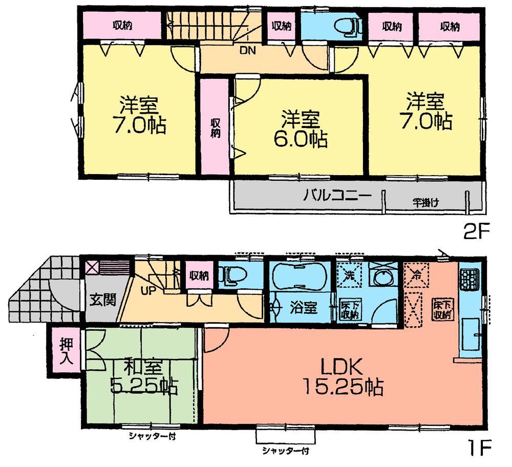 Floor plan. (1 Building), Price 35,200,000 yen, 4LDK, Land area 127.99 sq m , Building area 100.6 sq m