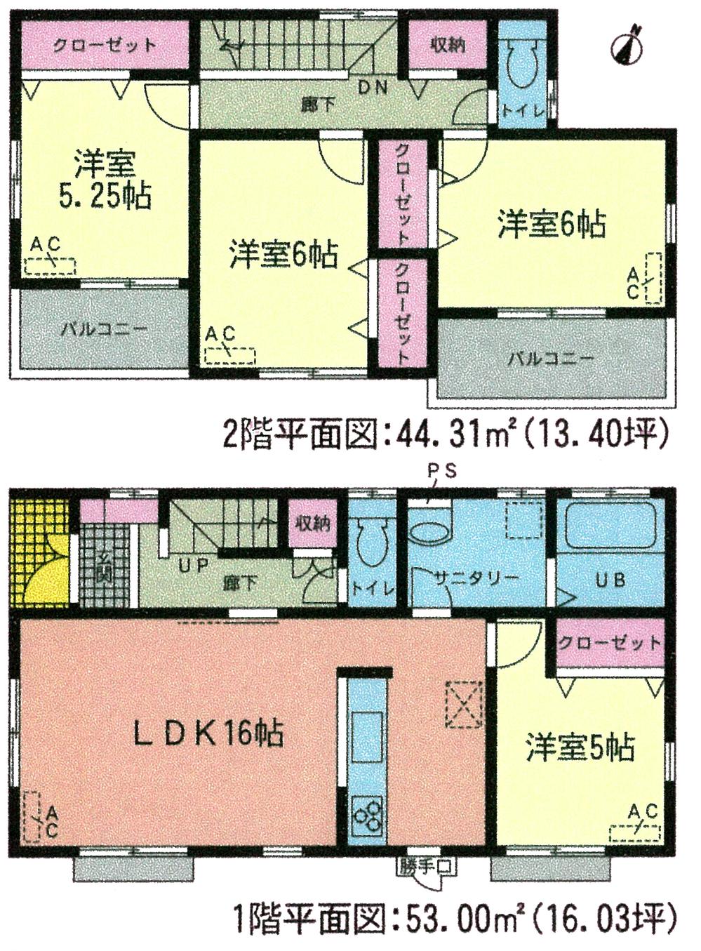 Floor plan. (Building 2), Price 28.8 million yen, 4LDK, Land area 137.61 sq m , Building area 97.31 sq m