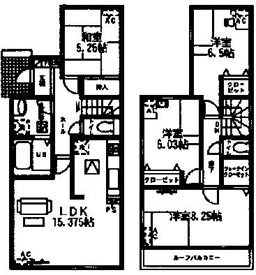 Floor plan. 27,800,000 yen, 4LDK, Land area 109.25 sq m , Building area 97.72 sq m