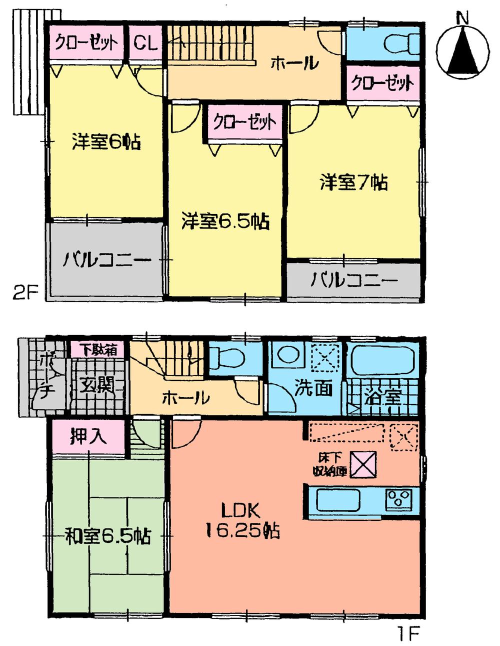 Floor plan. (1 Building), Price 29,800,000 yen, 4LDK, Land area 119.73 sq m , Building area 99.22 sq m