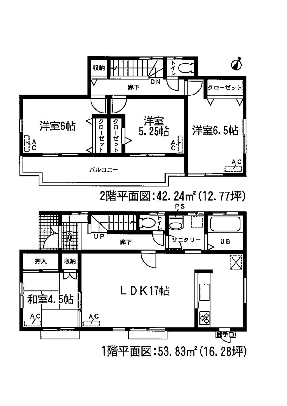 Floor plan. (3 Building), Price 29,800,000 yen, 4LDK, Land area 137.84 sq m , Building area 96.07 sq m