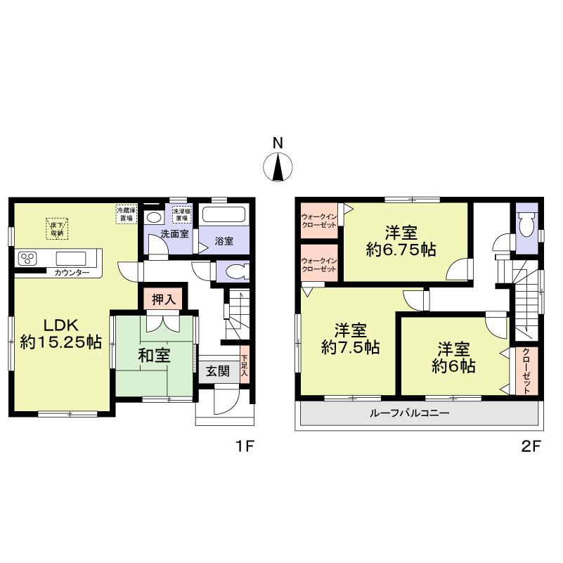 Floor plan. 32,200,000 yen, 4LDK, Land area 151.27 sq m , Building area 99.18 sq m 4LDK