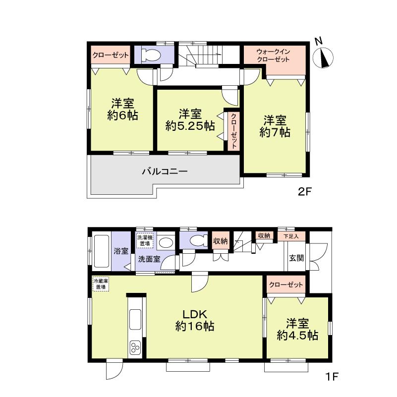 Floor plan. 31,800,000 yen, 4LDK, Land area 138.12 sq m , Building area 96.07 sq m 2 Building