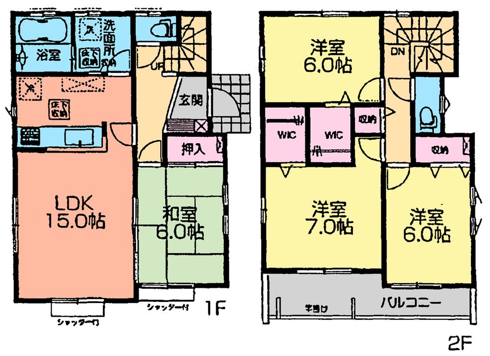 Floor plan. (3 Building), Price 32,900,000 yen, 4LDK, Land area 123.88 sq m , Building area 100.19 sq m