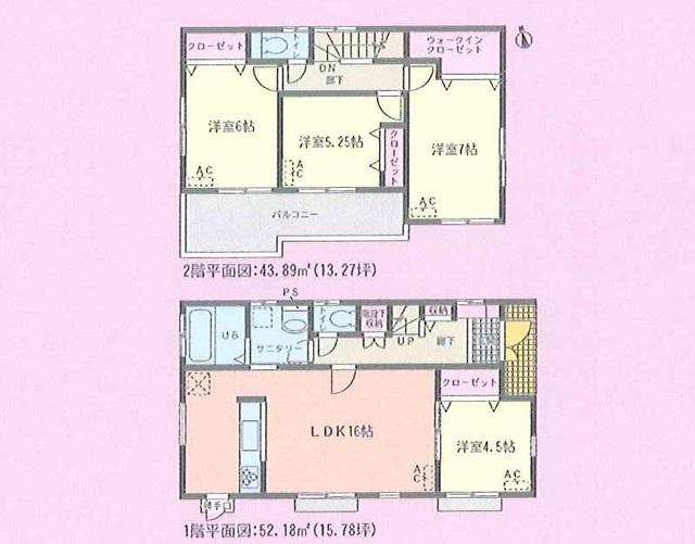 Floor plan. 31,800,000 yen, 4LDK, Land area 138.12 sq m , Building area 96.07 sq m