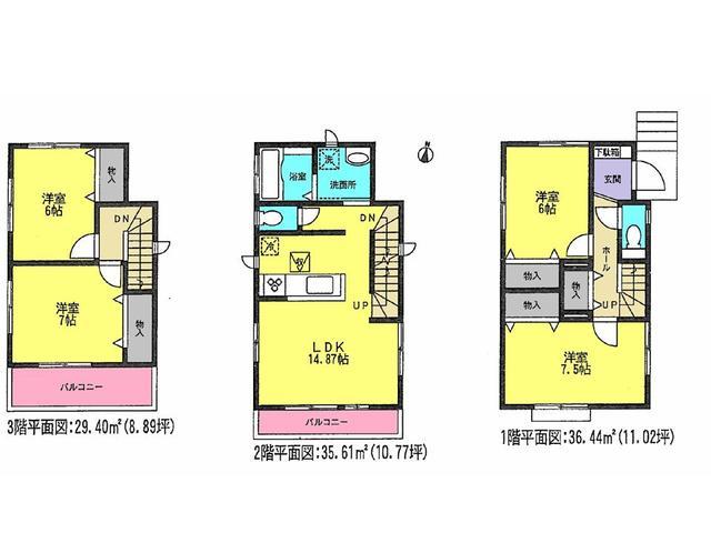 Floor plan. 27,800,000 yen, 4LDK, Land area 99.42 sq m , Building area 101.45 sq m floor plan