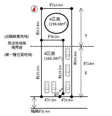 Compartment figure. Land price 18,880,000 yen, Land area 198.66 sq m