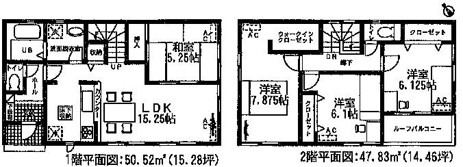 Floor plan. (3 Building), Price 23,900,000 yen, 4LDK, Land area 118.69 sq m , Building area 98.35 sq m