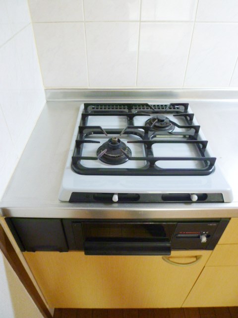 Kitchen. Two-burner gas stove built-in